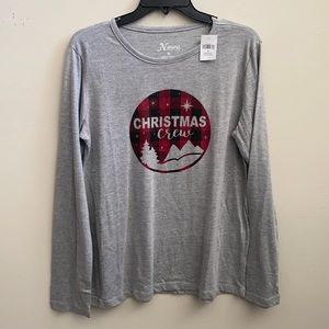 Natural Reflections Christmas Crew gray long sleeve T shirt women’s size M